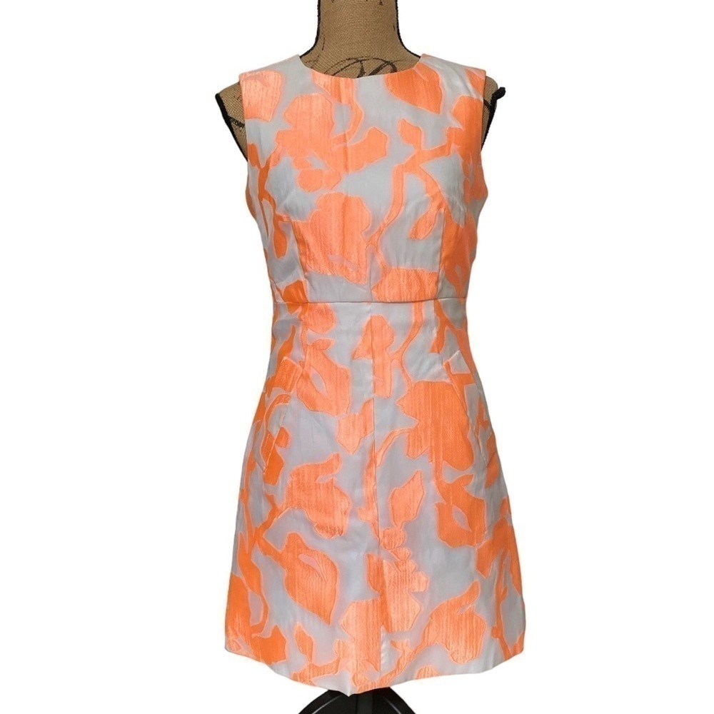 DVF Diane Von Furstenberg Women’s Size 4 Carpreena Rose Jacquard Mini Dress - Picture 2 of 15